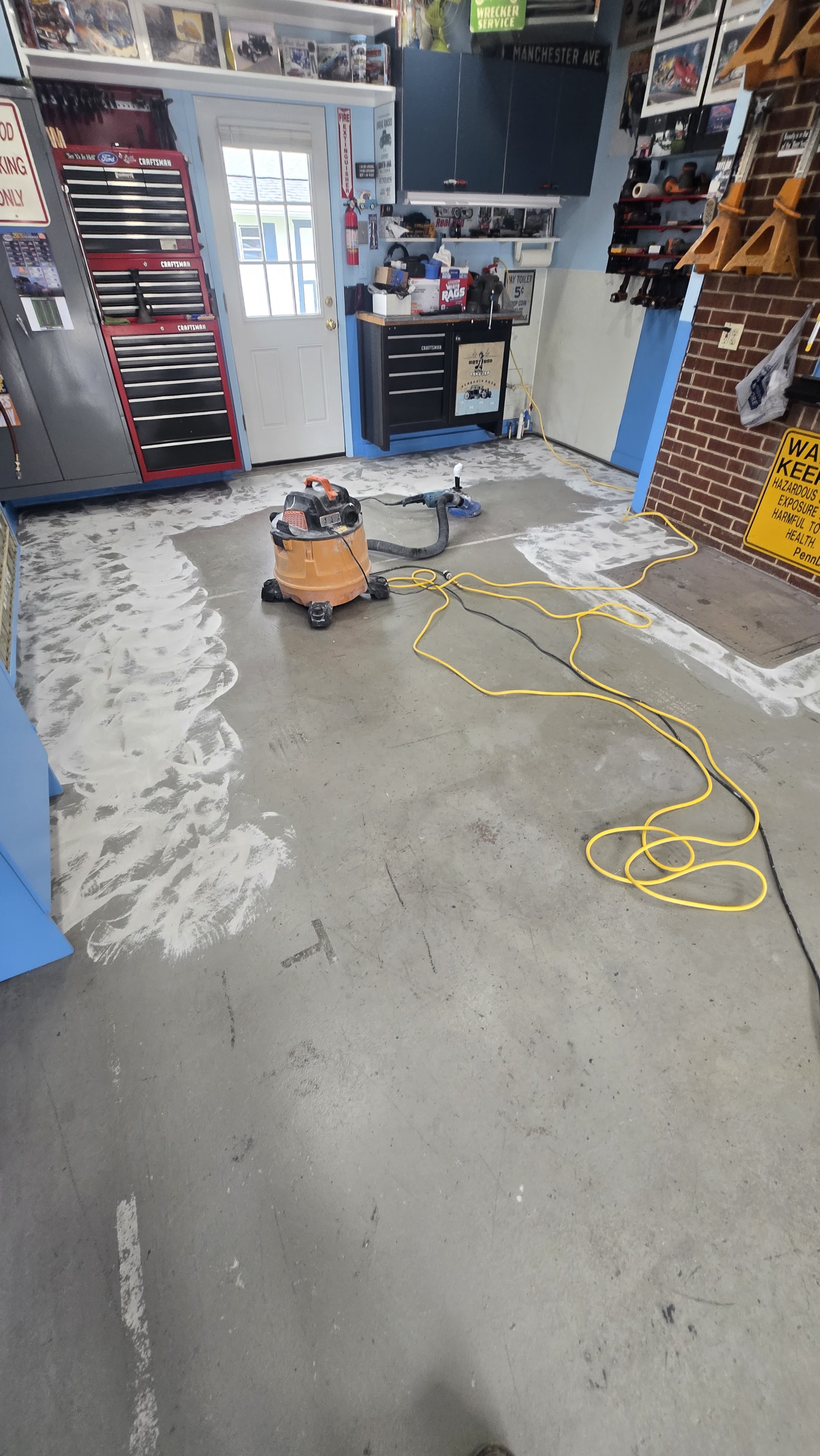Garage floor before coating
