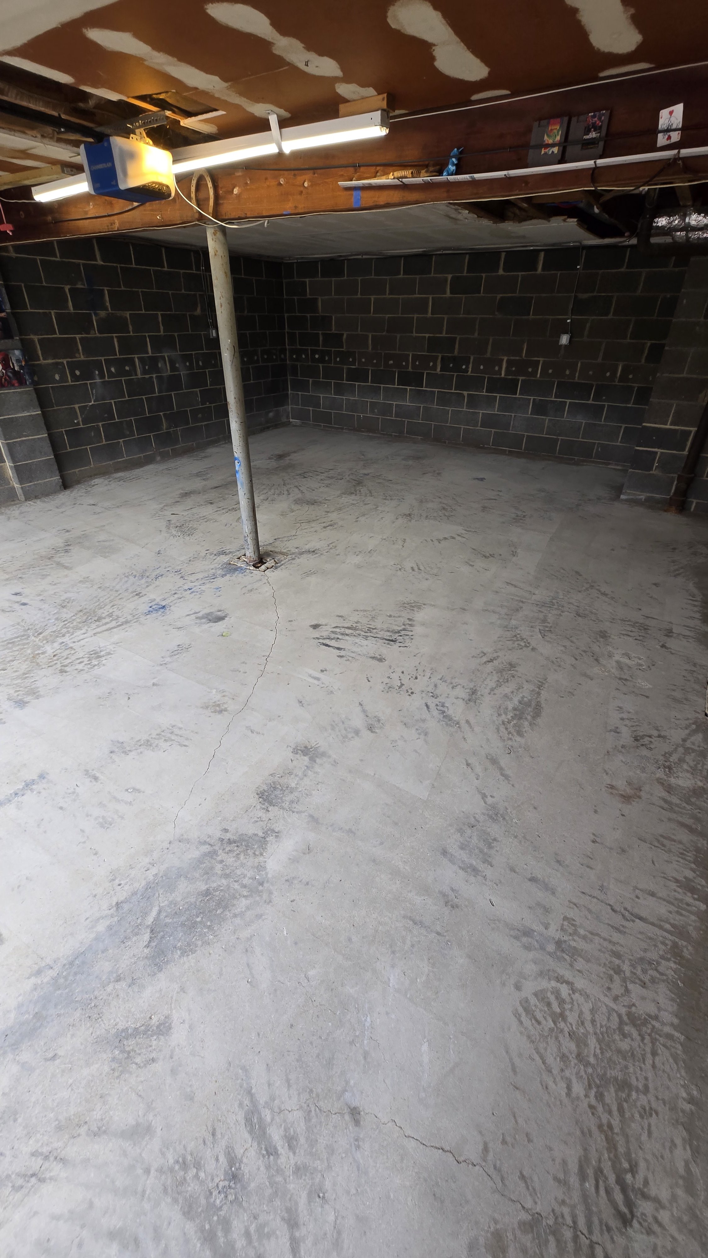 Garage floor before coating